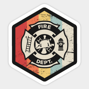 Retro Vintage Fire Department Icon Sticker